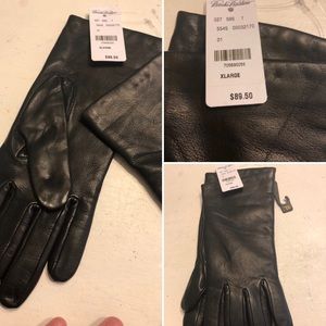 Brooks Brothers black leather gloves